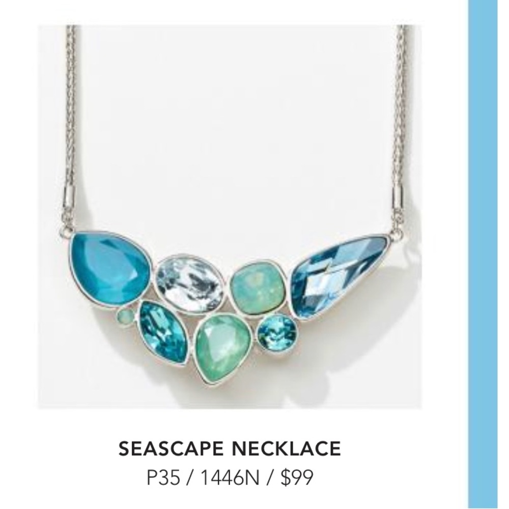 LAST ONE!  Touchstone Crystal - simply stunning adjustable Seascape necklace.